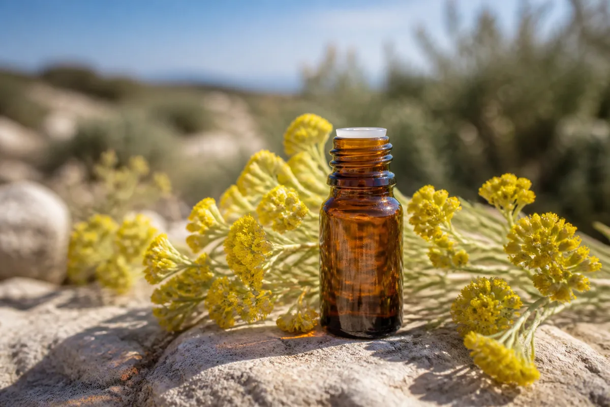 Huile essentielle immortelle : bienfaits peau, bleus et circulation